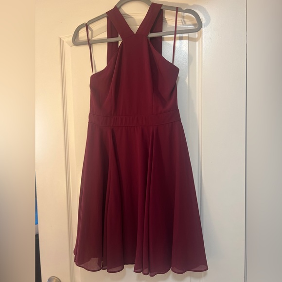 Burgundy skater mini dress, size small, worn once - Picture 2 of 5